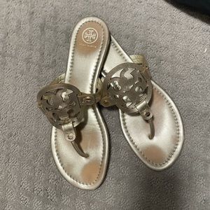Tory Burch Miller Sandals. Gold. Size 10